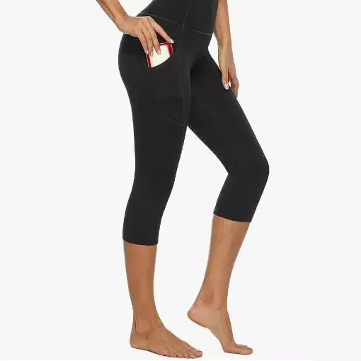 Tvöfalt lags há mittis jóga leggings fyrir konur